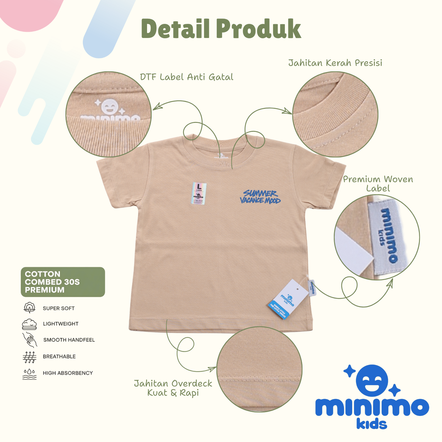 Basic Tee Minimo Kids - Detail dekat